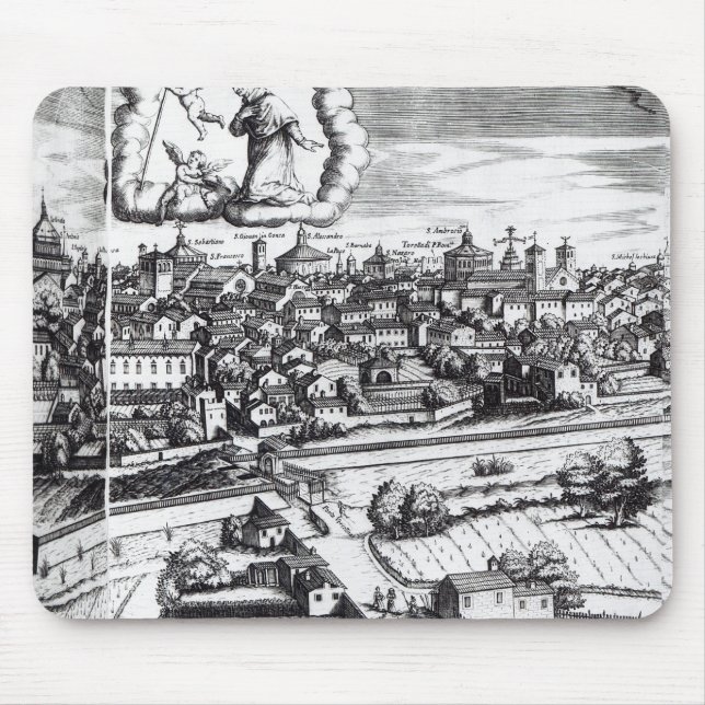 A Section of a Map of Milan, 1640 Mouse Pad (Front)
