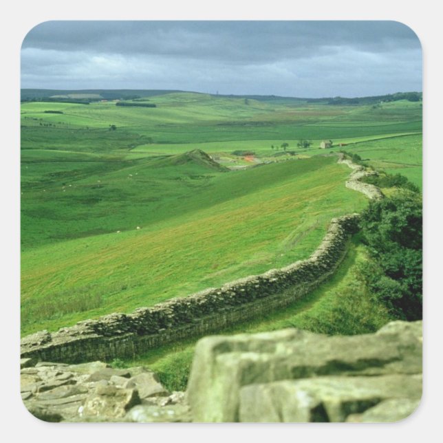 A section of Hadrian's Wall, 2nd century AD (stone Square Sticker (Front)