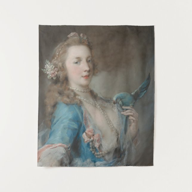 A Selfie with my Parrot Tapestry (Front)