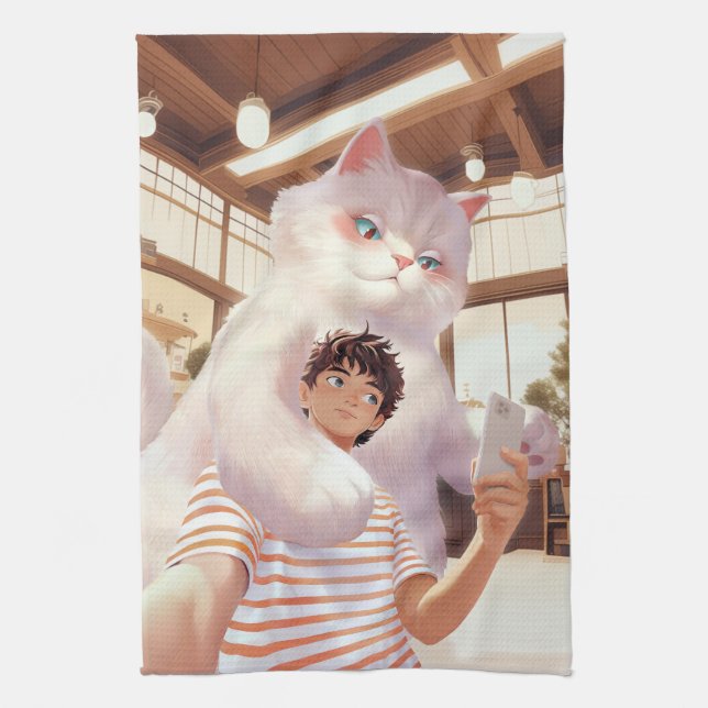 A Selfie with the Fluffy Giant Kitchen Towel (Vertical)