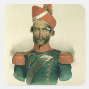 A Sepoy: an Indian Soldier in the French Battalion Square Sticker