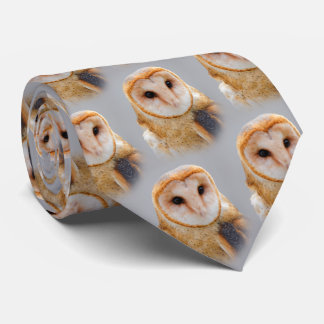 A Serene and Beautiful Barn Owl Tie