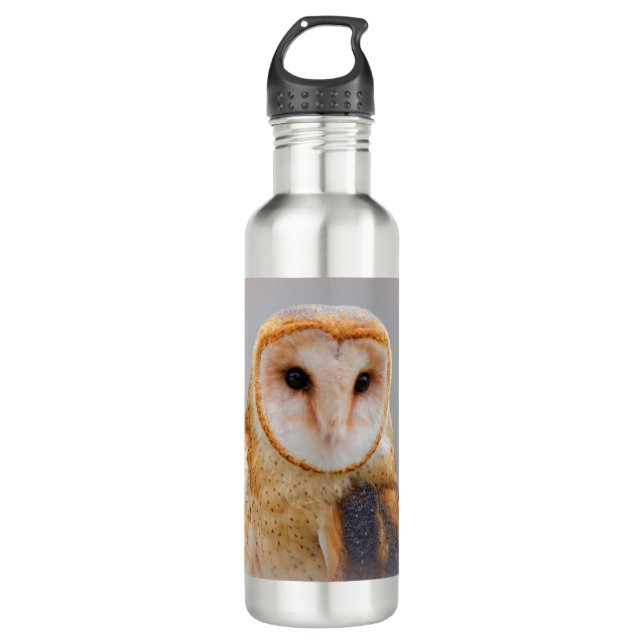 A Serene Barn Owl 710 Ml Water Bottle (Front)