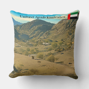 A serene desert valley throw pillow