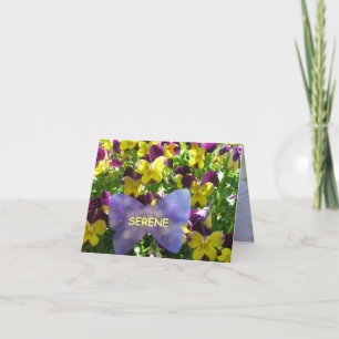 A Serene Pansy Garden card