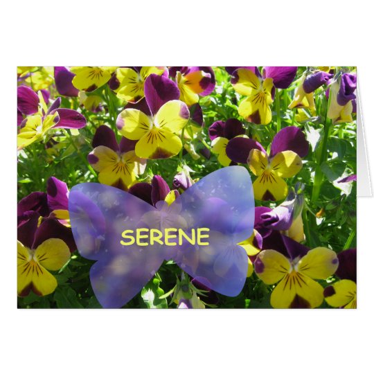 A Serene Pansy Garden card
