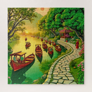 A serene riverside scene  jigsaw puzzle