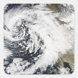 A series of strong storms with fierce winds square sticker