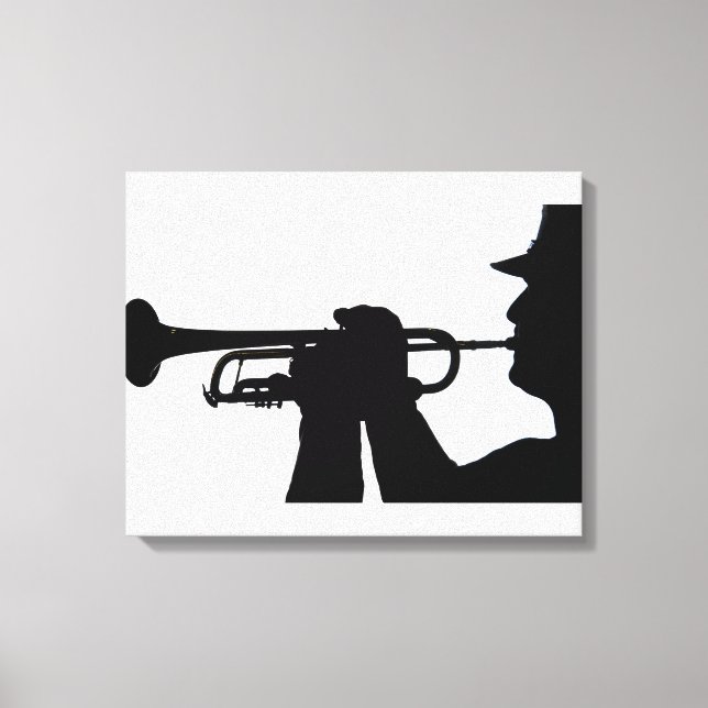 A service member plays a tune canvas print (Front)