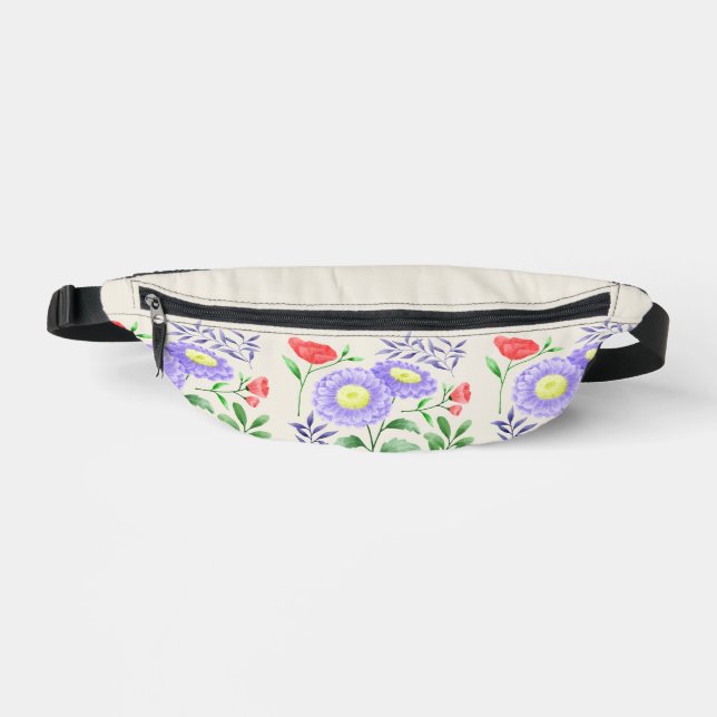 A set of flowers painted in watercolor  fanny pack (Front)