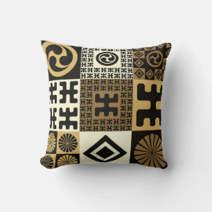 A set of japanese style seamless patterns, tribal throw pillow