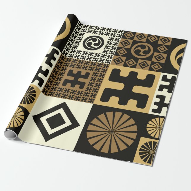 A set of japanese style seamless patterns, tribal  wrapping paper (Unrolled)