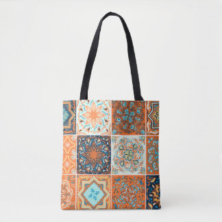 A set of ornaments,ceramic tiles. Abstract pattern Tote Bag