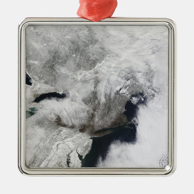 A severe winter storm metal ornament (Front)