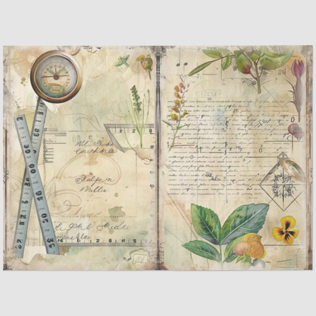 A Sewing Junk Journal Series Design #10 Tissue Paper (Front)