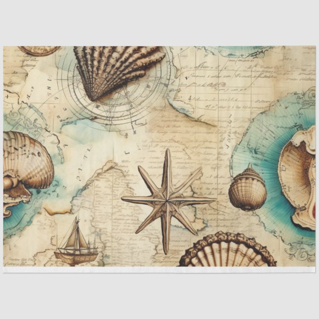 A Shabby Chic Nautical Series Design 3 Tissue Paper (Front)