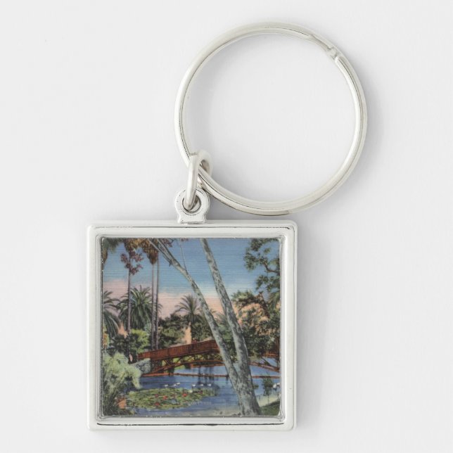A Shady Retreat in Echo Park Keychain (Front)