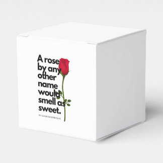 A SHAKESPEARE POEM AND A ROSE  Favour Boxes