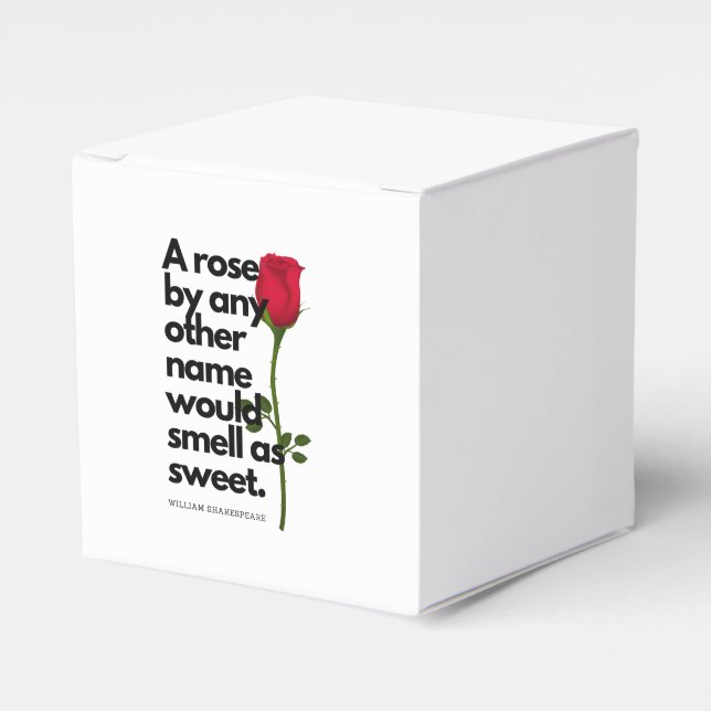 A SHAKESPEARE POEM AND A ROSE  Favour Boxes (Front Side)