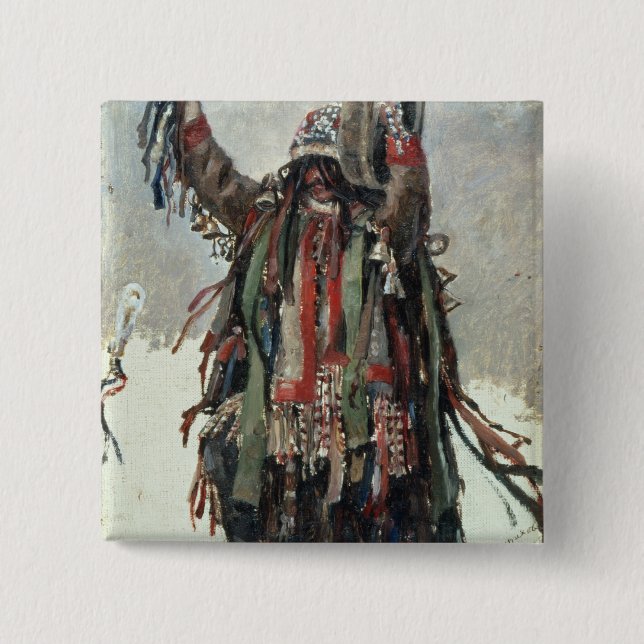 A Shaman sketch for Yermak 2 Inch Square Button (Front)