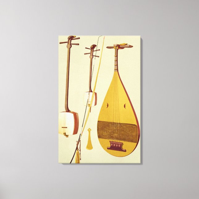 A shamisen, a kokyu and a biwa, Japanese, from 'Mu Canvas Print (Front)