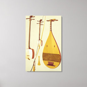 A shamisen, a kokyu and a biwa, Japanese, from 'Mu Canvas Print