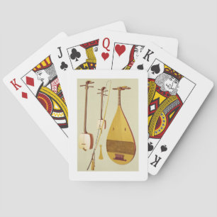 A shamisen, a kokyu and a biwa, Japanese, from 'Mu Playing Cards