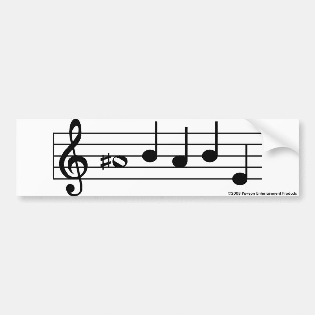 A SHARP BABE musical notes bumper sticker (Front)