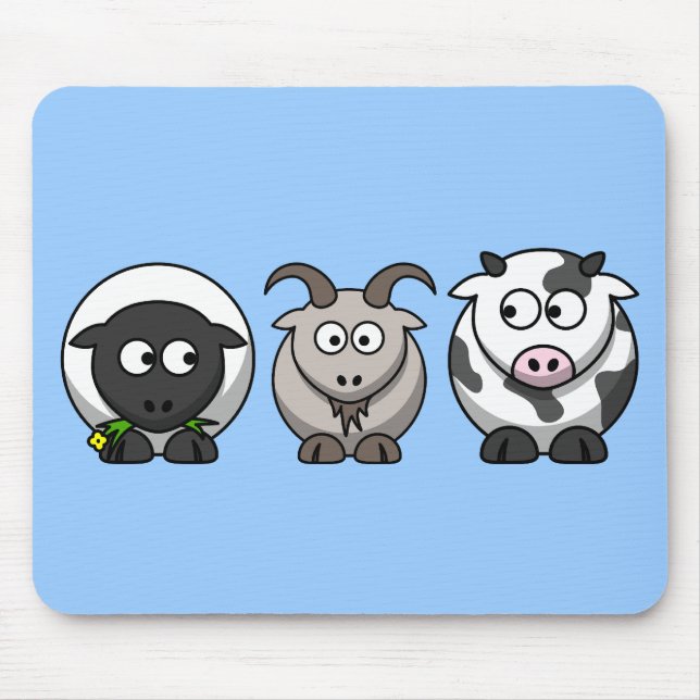 A Sheep, A Goat and a Cow Mouse Pad (Front)