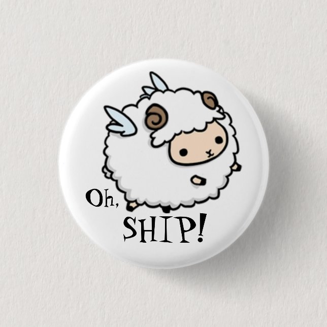 A sheep of the air.... an air sheep? Oh, ship! 1 Inch Round Button (Front)