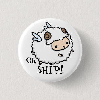 A sheep of the air.... an air sheep? Oh, ship! 1 Inch Round Button