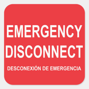 A Sheet of Six Emergency Disconnect Labels