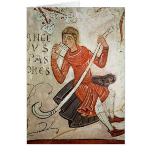 A shepherd playing a flageolet