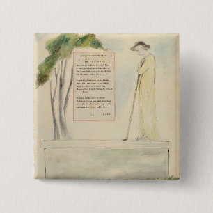 A Shepherd Reading the Epitaph, from Elegy Written 2 Inch Square Button