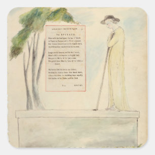 A Shepherd Reading the Epitaph, from Elegy Written Square Sticker