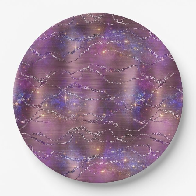 A Shimmering Galaxy Series Design 5  Paper Plate (Front)