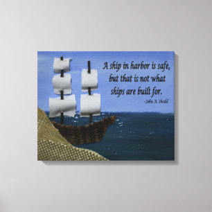 A Ship in Harbour Canvas Print