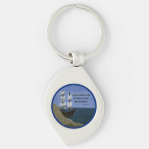 A Ship in Harbour is Safe Inspirational Quotation Keychain
