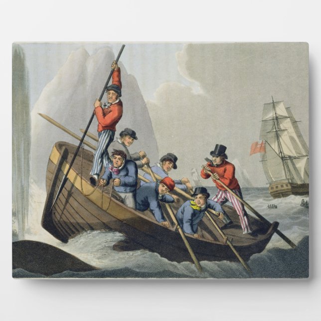 A Ship's Boat Attacking a Whale, engraved by Matth Plaque (Front)
