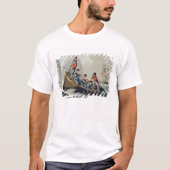 A Ship's Boat Attacking a Whale, engraved by Matth T-Shirt (Front)