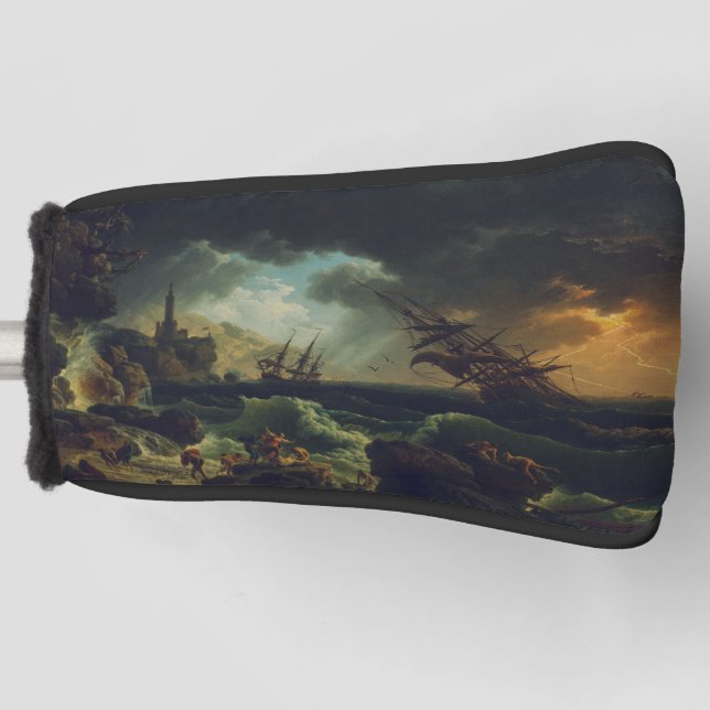 A Shipwreck in Stormy Seas by Claude-Joseph Vernet Golf Head Cover (Front)
