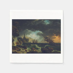 A Shipwreck in Stormy Seas by Claude-Joseph Vernet Napkin