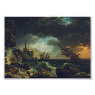 A Shipwreck in Stormy Seas by Claude-Joseph Vernet Photo Print