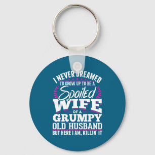 A Shirt Grumpy Old Husband Spoiled Wife Keychain