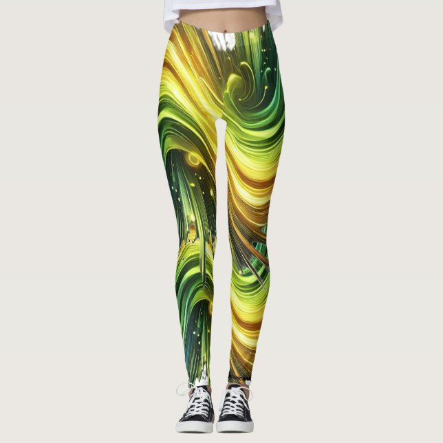 A shock wave a dynamic and futuristic vibe  leggings (Front)