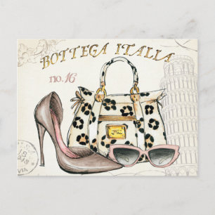 A Shoe, A Bag, and A Pair of Glasses Postcard