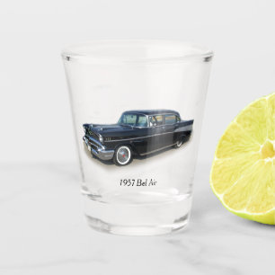 A Shot 1957 Bel Air 4 Porte en verre tourné