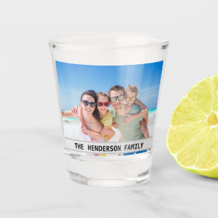 A Shot Amusants Famille Photo Monogramme Verre de tir