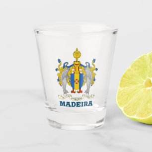 A Shot Armoiries de Madère, Portugal en verre abattu
