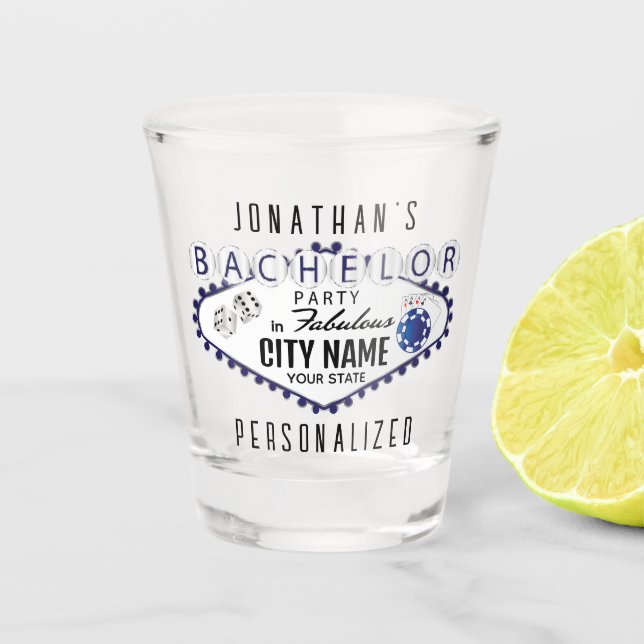 A Shot Bachelor - Vegas Poker Style - Bleu foncé verre de (Devant)